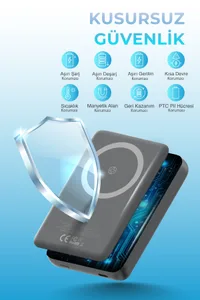 Woyax Magsafe Powerbank 360° Standlı Metal 10.000mAh 20W Hızlı Taşınabilir Şarj Cihazı