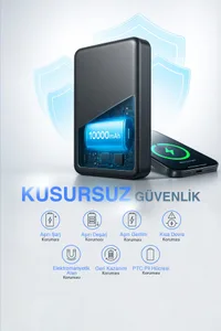 Woyax All In Magsafe Powerbank 10.000mAh 20W Hızlı Taşınabilir Şarj Cihazı Saat Kulaklık iPhone Android