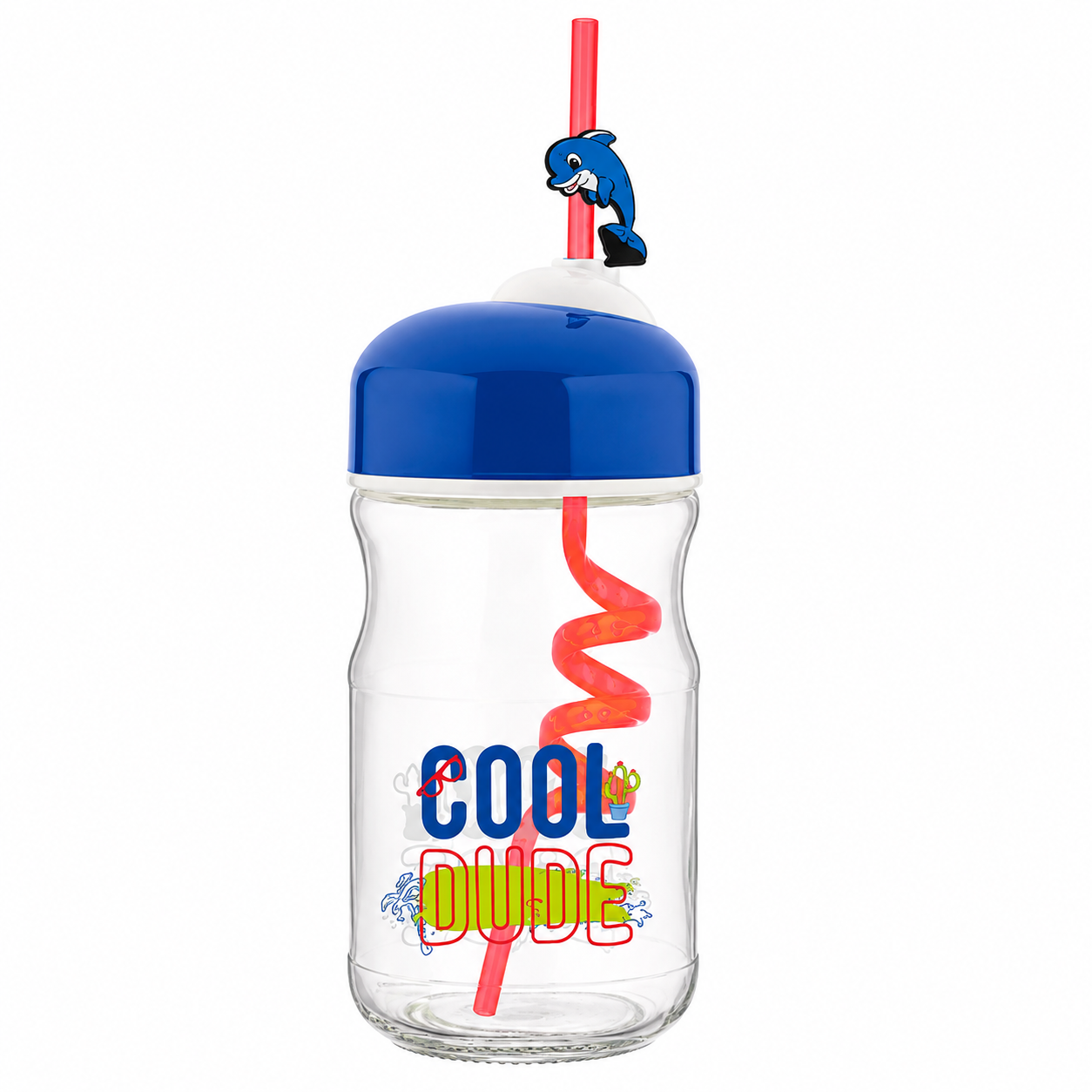 Bubble Kids Desenli Pipetli Cam Şişe