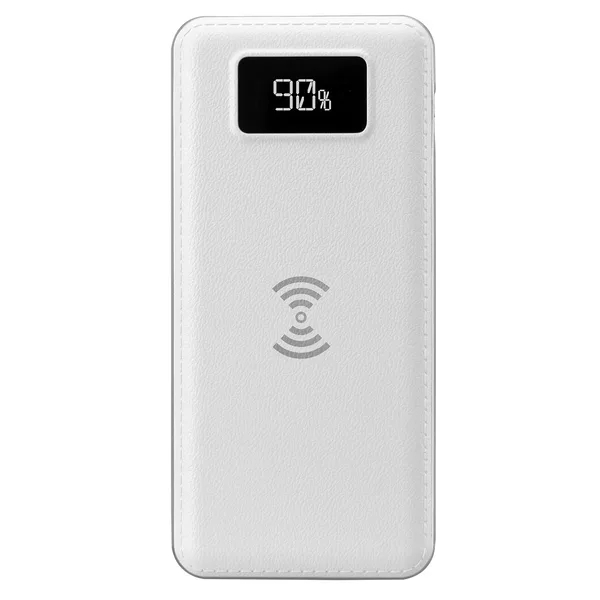 ED278 S-link IP-G10W 10000mAh LCD Göstergeli Kablosuz Powerbank Beyaz Taşınabilir Pil Şarj Cihazı