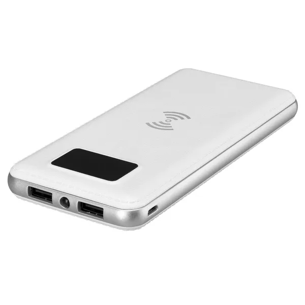 S-link IP-G10W 10000mAh LCD Göstergeli Kablosuz Powerbank Beyaz Taşınabilir Pil Şarj Cihazı — detay