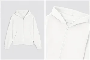 Temel Tam Fermuarlı Kapüşonlu Sweatshirt