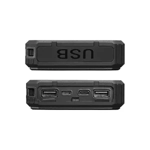 ED267  S-link P120 12000mAh PRM 2*USB+Type-C+Micro Led Lamba + 1.2W Solar Panelli Siyah Taşınabilir Pil Şarj Cihazı Powerbank