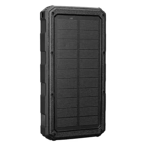 ED267  S-link P120 12000mAh PRM 2*USB+Type-C+Micro Led Lamba + 1.2W Solar Panelli Siyah Taşınabilir Pil Şarj Cihazı Powerbank