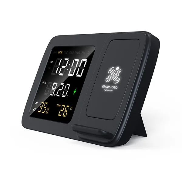 KABLOSUZ SARJ CİHAZI (IŞIKLI LOGO,ALARM SAAT) — detay