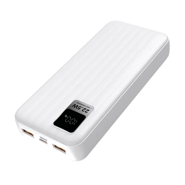 S-link G230 20000mAh Micro+Type-C+USB PD20W+QC3.0 18W Beyaz LCD Taşınabilir Pil Şarj Cihazı Powerbank — detay