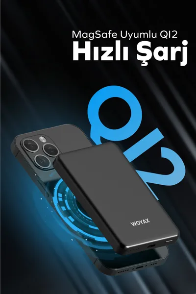Woyax Magsafe Powerbank 5000 mAh QI2 20W Hızlı Taşınabilir Şarj Cihazı — detay