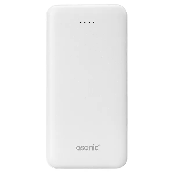 ED259 Asonic AS-P10 10000mAh Micro+Type-C+USB Beyaz Taşınabilir Pil Şarj Cihazı Powerbank