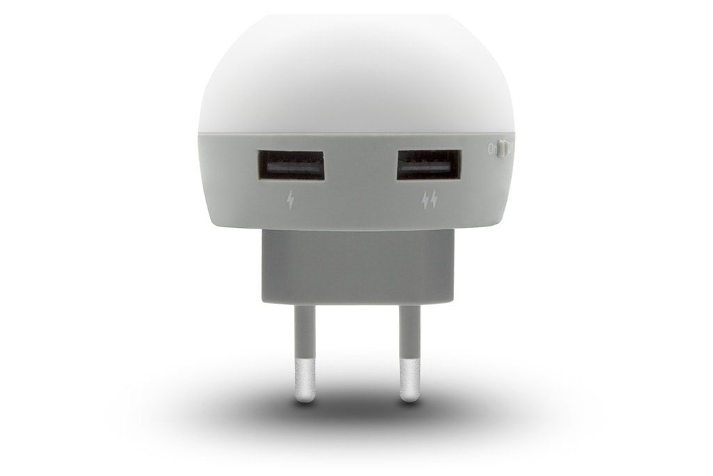 GLOW 2 Gece Lambalı USB Şarj Adaptörü — detay