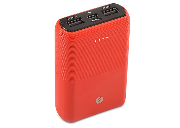 ED286 S-link IP-S110 10000mAh 2*Usb Port+Micro+Type C Powerbank Kırmızı Taşınabilir Pil Şarj Cihazı
