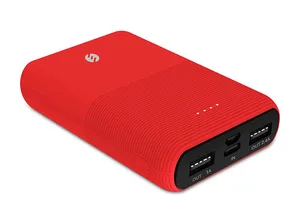 ED286  S-link IP-S110 10000mAh 2*Usb Port+Micro+Type C Powerbank Kırmızı Taşınabilir Pil Şarj Cihazı