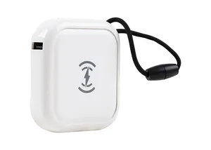 ED279  S-link IP-W12 10000mAh Micro+Type C Girişli Powerbank 2 Usb Port Beyaz Kablosuz Taşınabilir Pil Şarj Cihazı