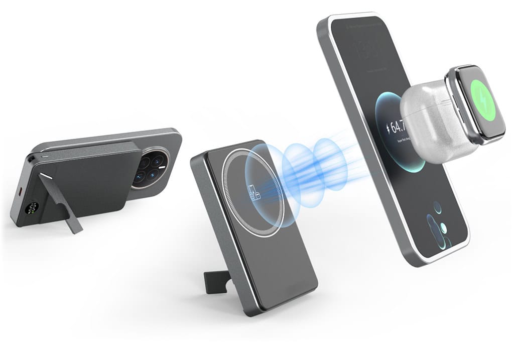 KAYRA 5000 mAh MagSafe Uyumlu 3’ü 1 Arada Kablosuz Powerbank