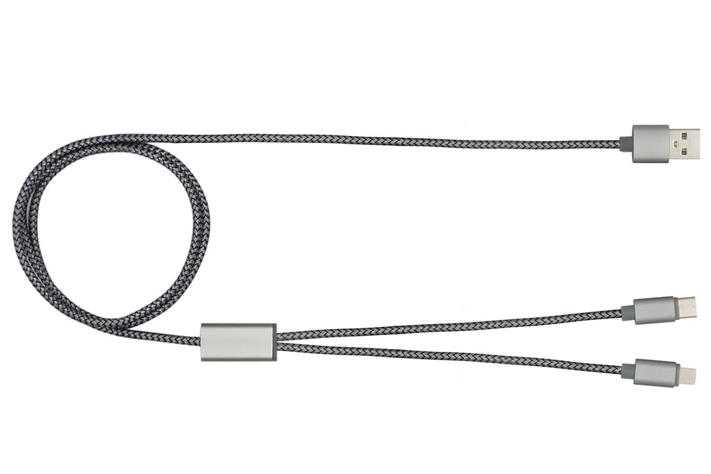 BrandCharger Trident 2+ 3'ü 1 Arada Örgülü Çoklu Şarj Kablosu — detay
