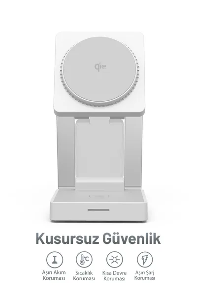 Woyax Wireless QI2 Kablosuz Şarj Standı Katlanabilir Apple iPhone-Watch-AirPods Uyumlu 15W Hızlı Telefon Kulaklık Saat — detay