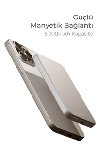 Woyax by Deji Magsafe Powerbank 5000 mAh 20W Hızlı Taşınabilir Şarj Cihazı Beyaz