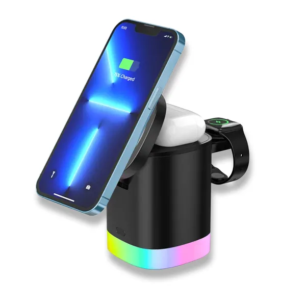Kablosuz Şarj Standı (Telefon, Saat, Kulaklık) – Model 3 — detay