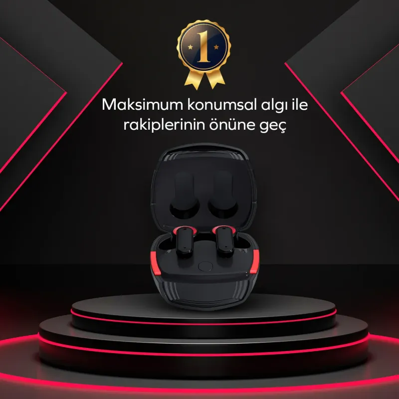 Woyax by Deji Gaming Kablosuz Bluetooth Oyuncu Kulaklık 60 ms Gecikme HD 4 Mikrofon ENC Çift Cihaz Desteği