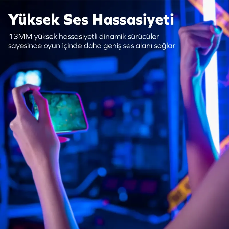Woyax by Deji Gaming Kablosuz Bluetooth Oyuncu Kulaklık 60 ms Gecikme HD 4 Mikrofon ENC Çift Cihaz Desteği