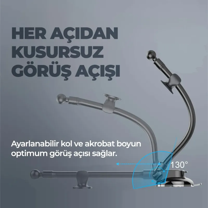 Woyax Active 360 Vantuzlu Araç İçi Telefon Tutucu - Vakumlu Akrobat Araba Telefon Tutacağı