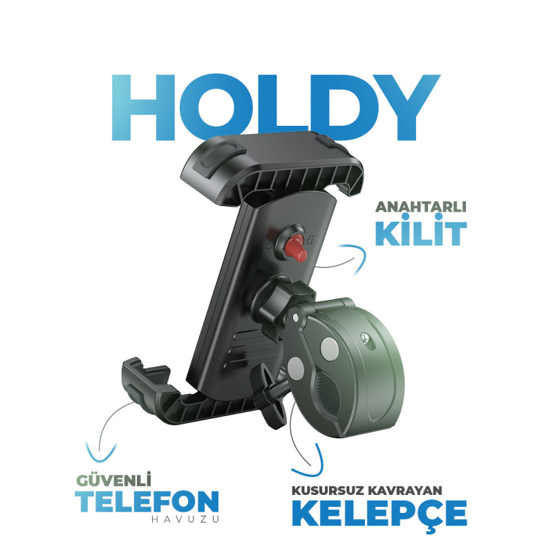 Woyax Holdy Motosiklet Telefon Tutucu Bisiklet ATV Scooter Bağlantılı Telefon Tutacağı Gidon ve Ayna için
